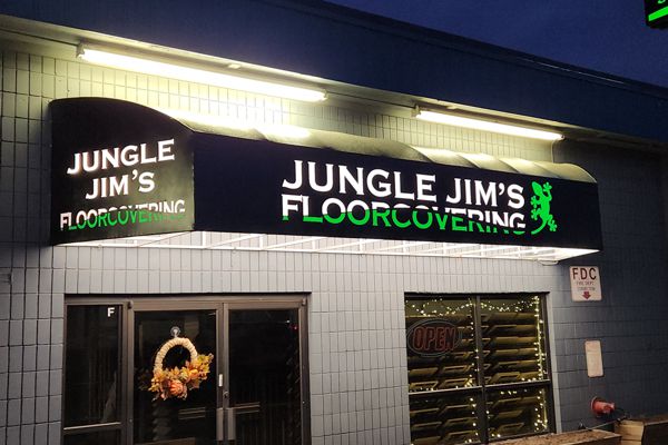 Illuminated Awning with Vinyl Graphics