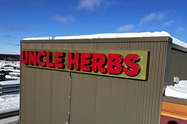 Uncle Herbs Channel Letters on Wireway Backer