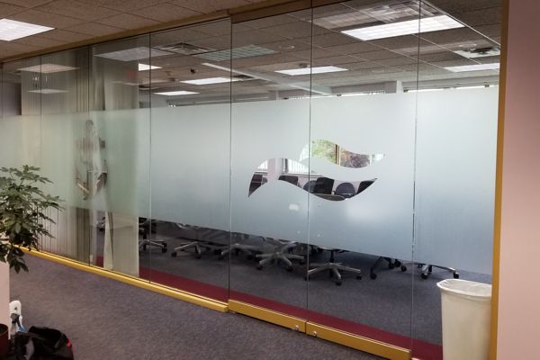 Frosted Vinyl with Logos Cut-Out