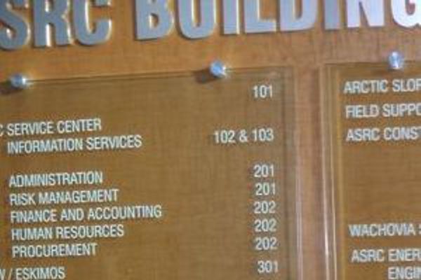 Wood and Clear Acrylic Directory with Building Name in Metal Letters