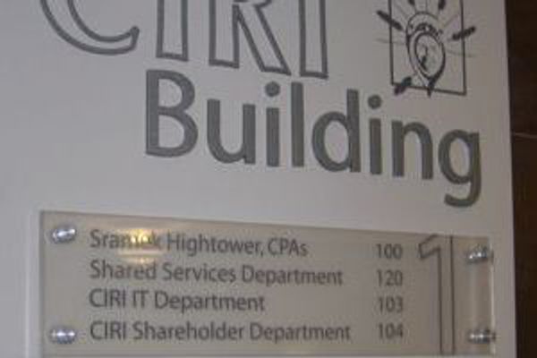 Slver Sign with Dimensional Building Name and Clear Acrylic Panels