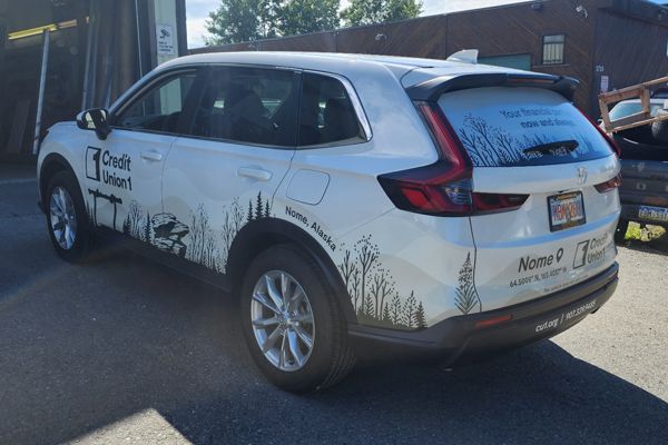 Partial Wrap with Perforated Window Print