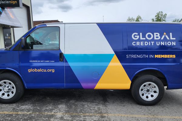 Full Wrap Graphics on Global Credit Union Van